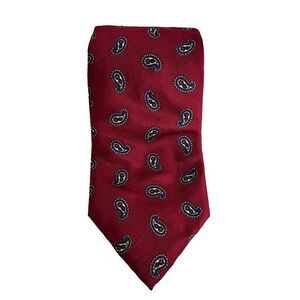 Vintage Ivey's Mens Store Red Paisley Silk Tie - American Retro Adjustable